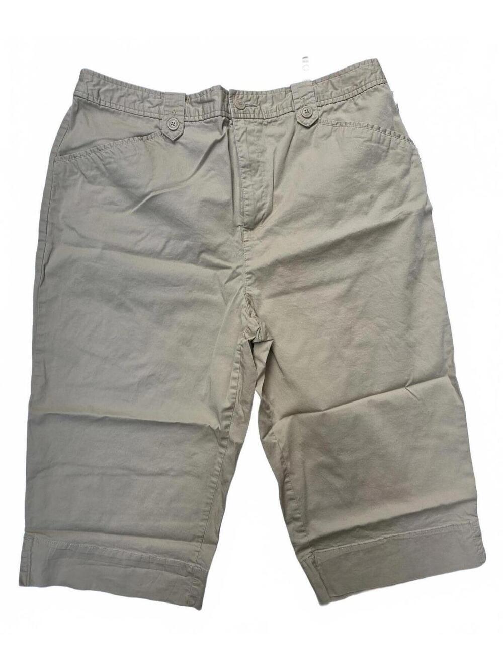 White Stag High Waisted Khaki Cotton Bermuda Shorts  Size 12